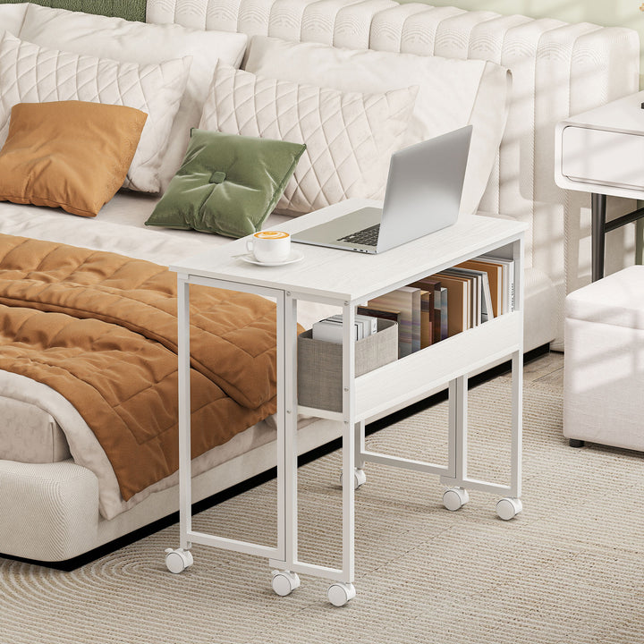 80 cm Drop Leaf Writing Work Desk - White