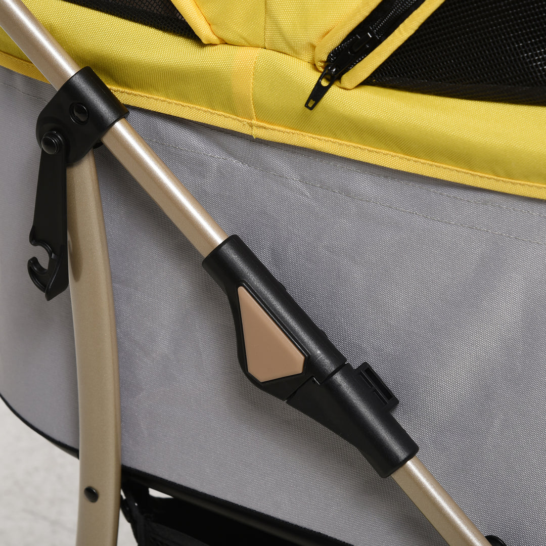 3 In 1 Detachable Pet Stroller, for Extra Small and Small Dogs - Yellow