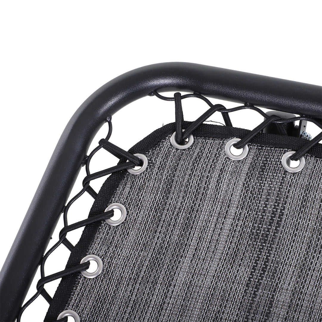 MCL 3pcs Folding Zero Gravity Chairs Sun Lounger Table Set w/ Cup Holders Reclining Garden Yard Pool, Light Grey