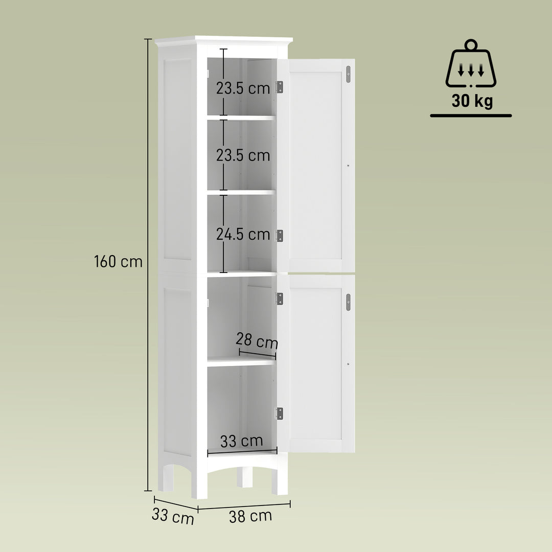 Tall Bathroom Storage Unit, Slim Bathroom Cabinet with Adjustable Shel