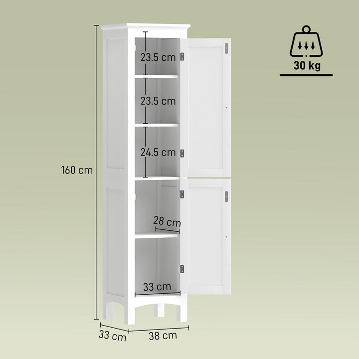 Tall Bathroom Storage Unit, Slim Bathroom Cabinet with Adjustable Shel