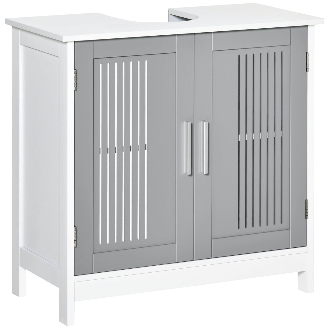 MCL Modern Under Sink Cabinet with 2 Doors, Bathroom Vanity Unit, Pedestal Under Sink Design, Storage Cupboard with Adjustable Shelves