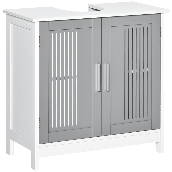 MCL Modern Under Sink Cabinet with 2 Doors, Bathroom Vanity Unit, Pedestal Under Sink Design, Storage Cupboard with Adjustable Shelves