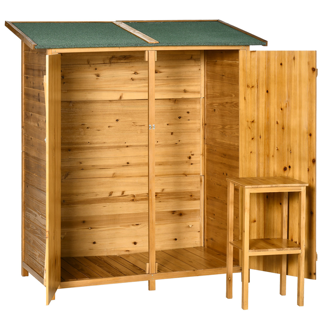 139 x 75 Fir Wood Garden Shed, with Asphalt Roof - Natural