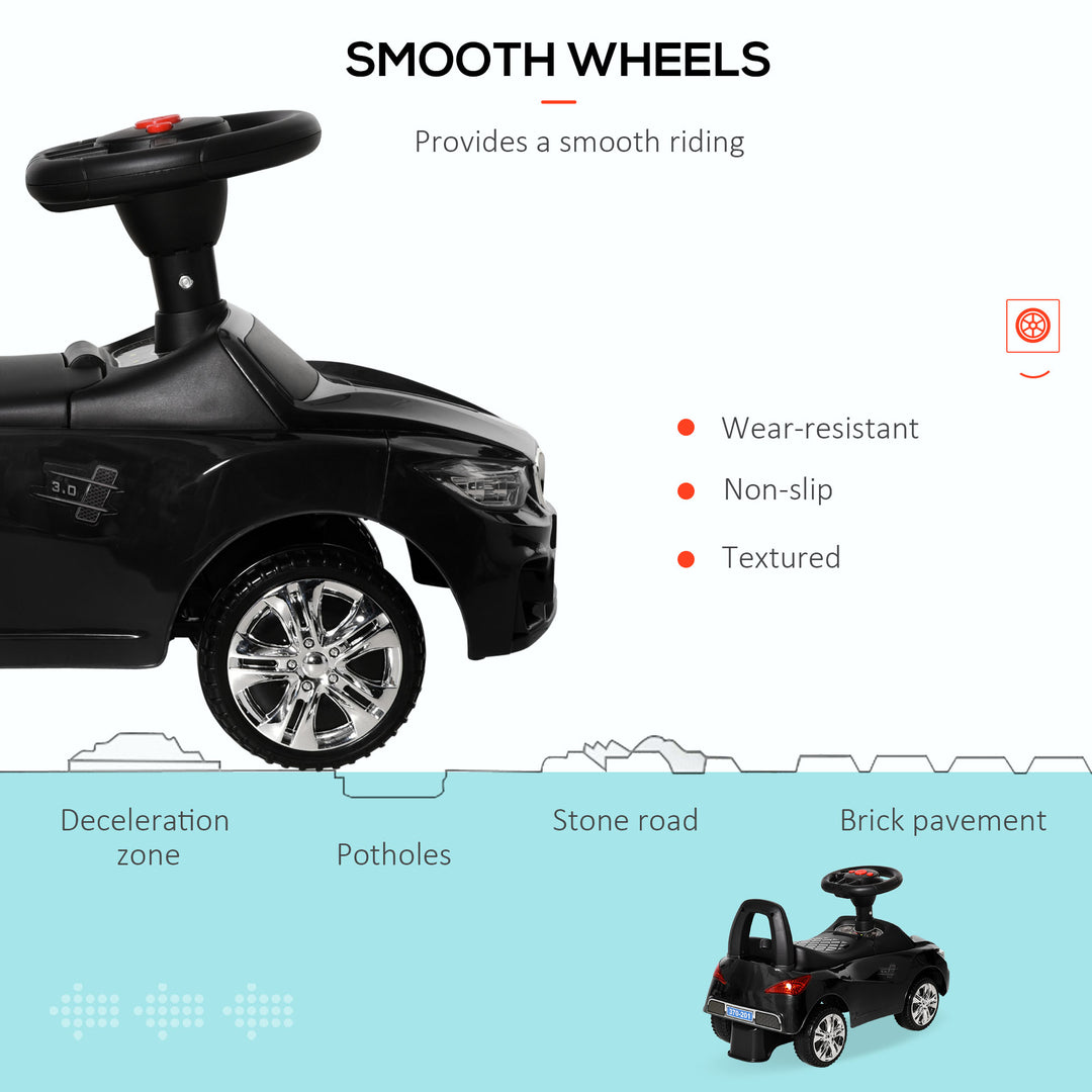 HOMCOM Ride-On Car, Baby Toddler Walker, Foot to Floor Sliding Car, Easy-Glide Wheels, Safe Design, Black. | Aosom UK