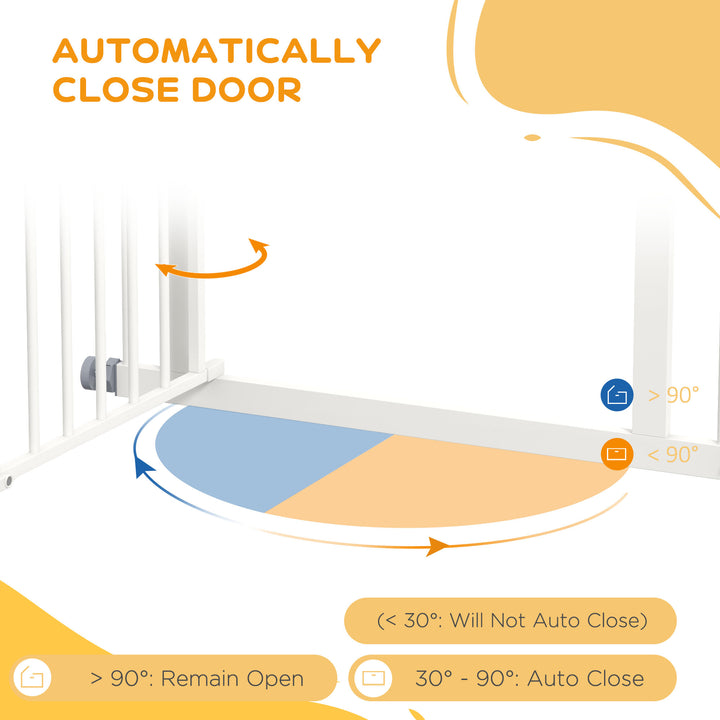 PawHut Pressure Fit Stair Gate, Dog Gate w/ Auto Closing Door, for Small, Medium Dog, Easy Installation, for 74-80cm Opening | Aosom UK