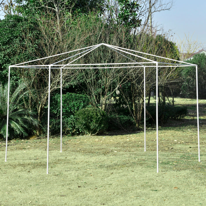 Outsunny Hexagonal Gazebo Canopy Tent, 4m, Party Event Shelter with 6 Removable Side Walls, Windows, Doors, Black