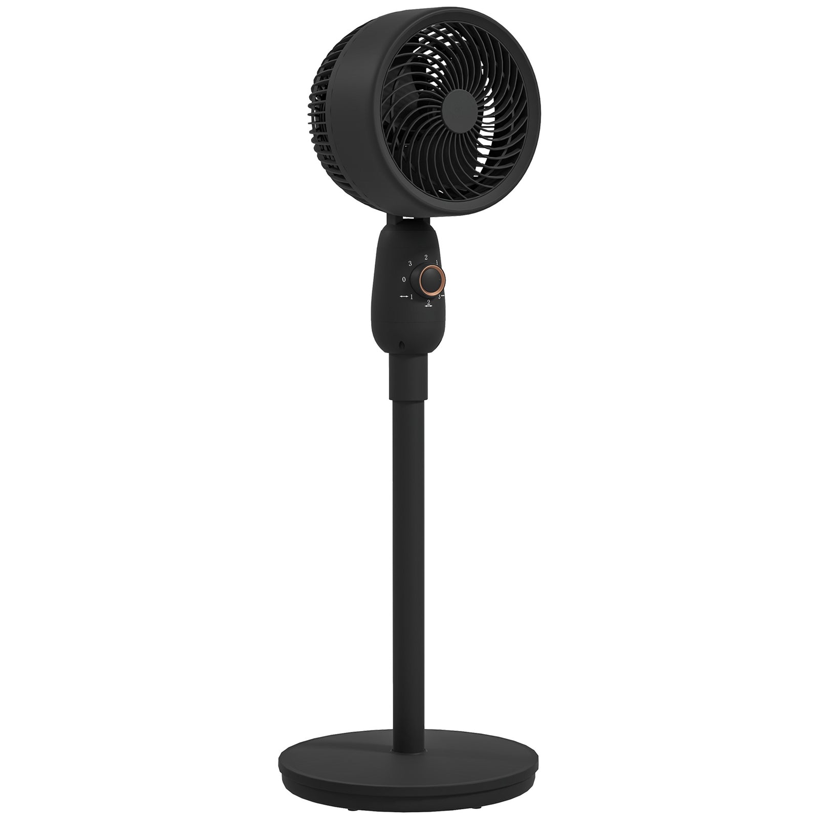 Pedestal Fan, Powerful Air Circulator, 12 Inch Floor Standing Fan with 3 Speed Settings, Oscillating Function for Bedroom, Home and Office, Black