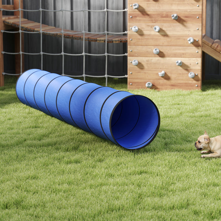 Dog Tunnel, 300 x 50 cm, Foldable Play Tunnel with 4 Pegs and Bag, Tea