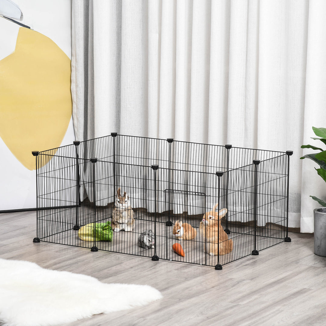 MCL Pet Playpen DIY Small Animal Cage Metal Fence with Door, 22 Pieces, for Bunny Chinchilla Hedgehog Guinea Pig