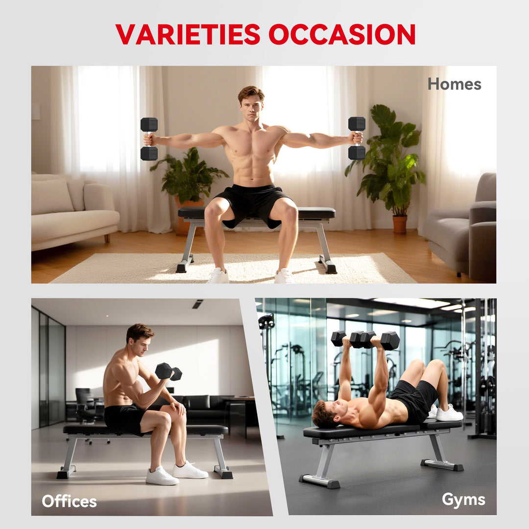 20KG Single Rubber Hex Dumbbell Portable Hand Weights Dumbbell Home Gym