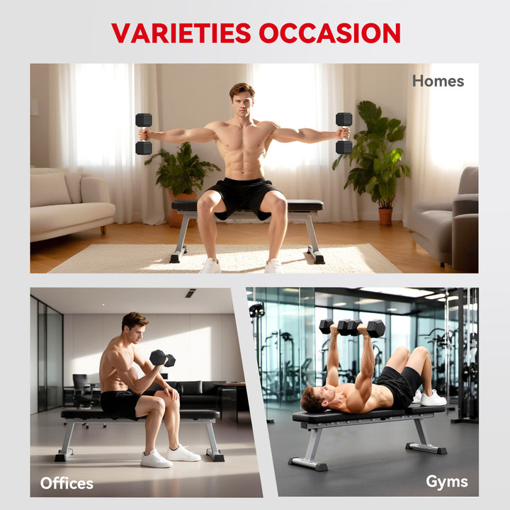 20KG Single Rubber Hex Dumbbell Portable Hand Weights Dumbbell Home Gym