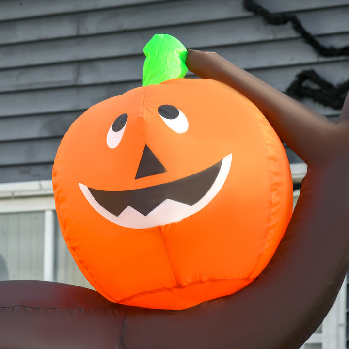2.4m Halloween Inflatable Ghost Tree with 4 Pumpkins 2 Build-in LEDs, Blow Up Inflatables for Halloween Party Yard Lawn Outdoor Indoor Decoration