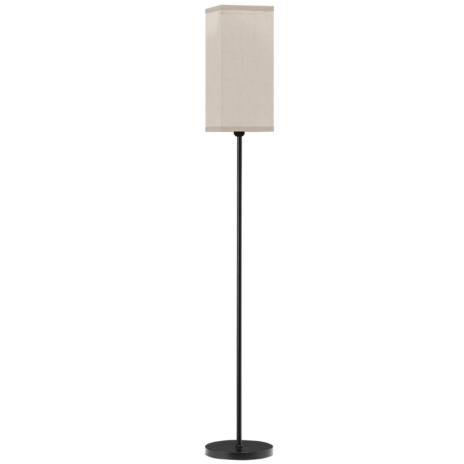 Floor Lamp, Modern Standing Lamp with Linen Shade, Tall Lamps for Living Room, Bedroom, with Foot Switch, Bulb not Included, Black