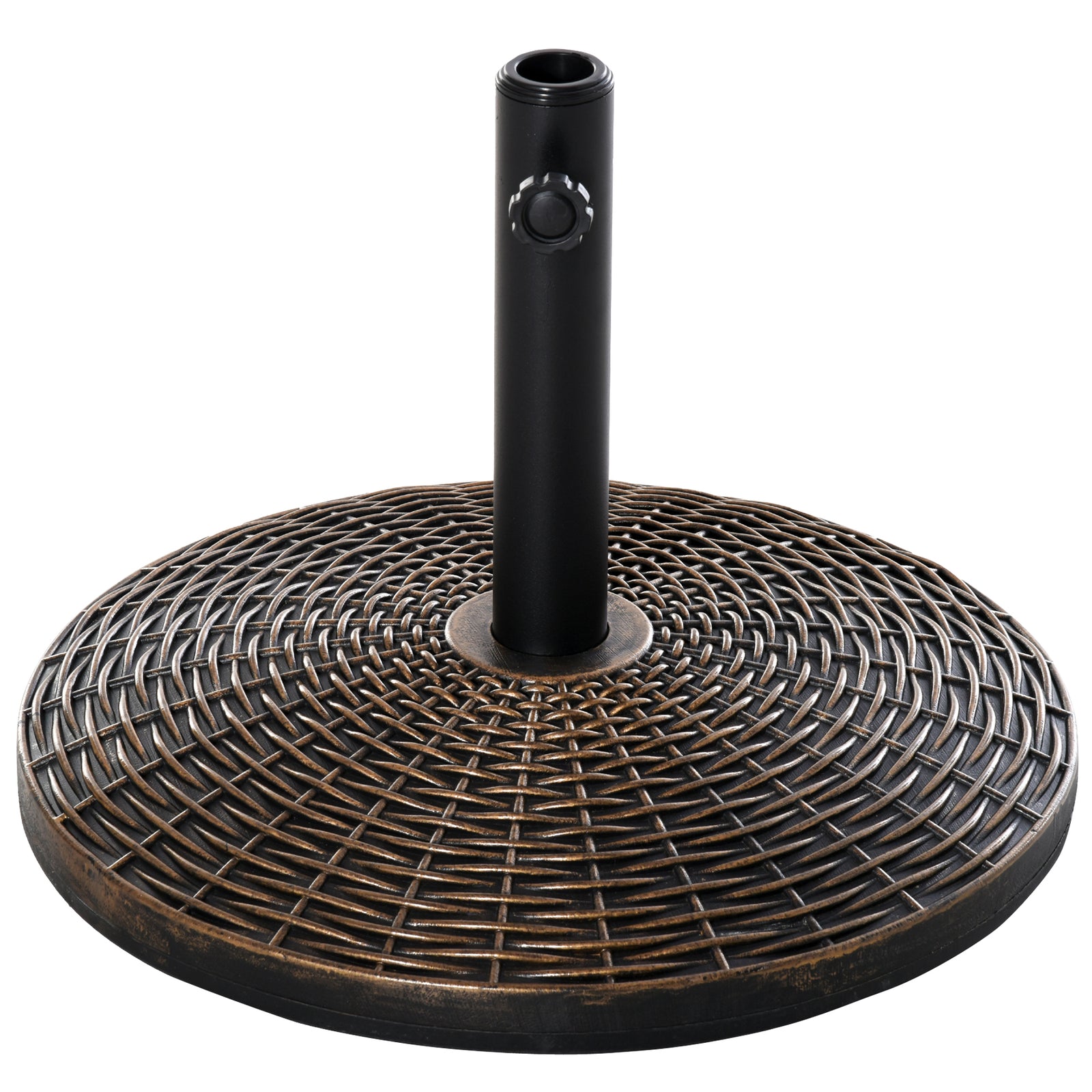 25 kg Plastic and Cement Rattan Pattern Parasol Base - Antique Bronze
