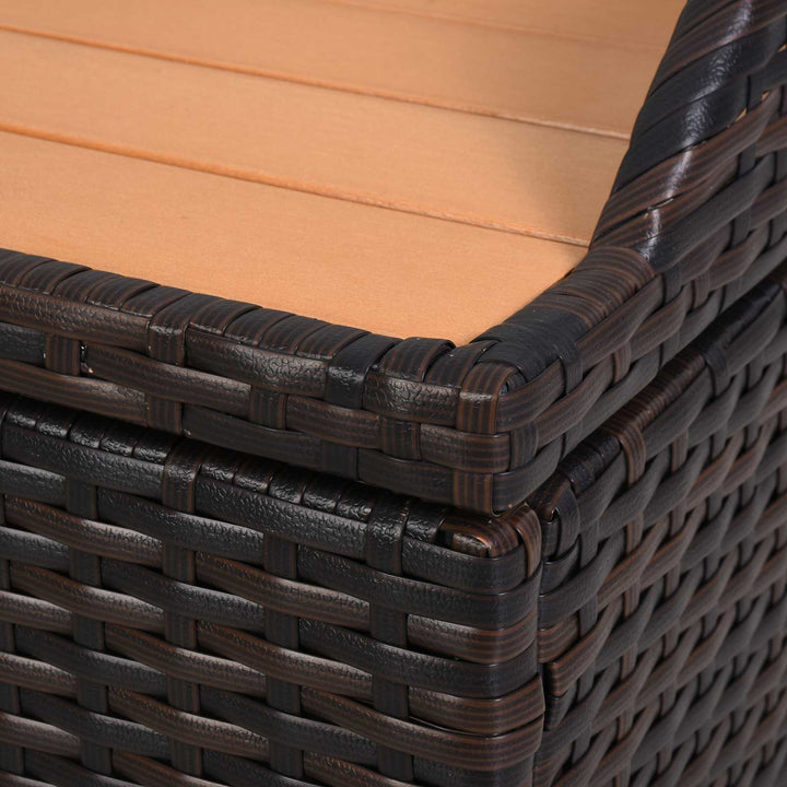 130 L Rattan Garden Storage Box, with Seat - Mixed Brown