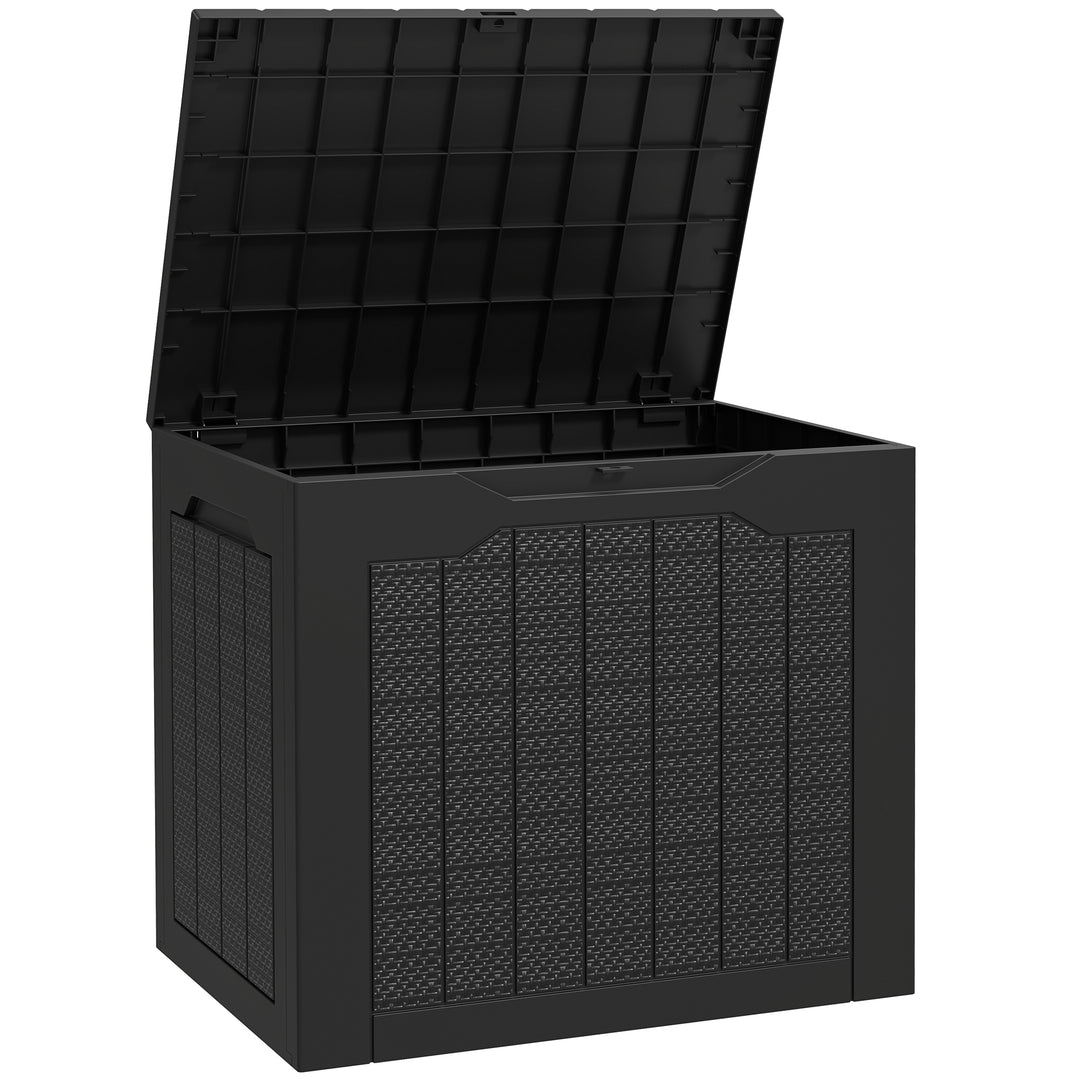 93L Plastic Garden Storage Box, Outdoor Storage Box with Handles, Waterproof Outdoor Storage Container
