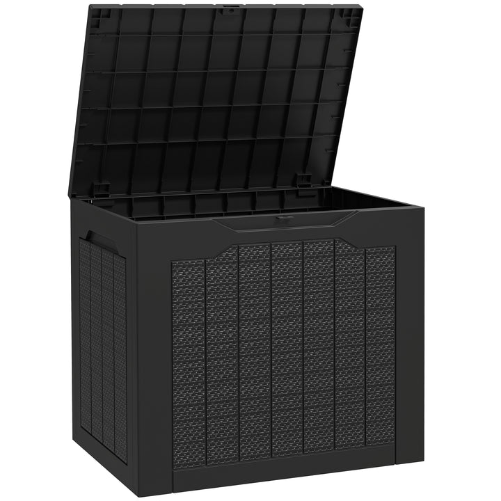 93L Plastic Garden Storage Box, Outdoor Storage Box with Handles, Waterproof Outdoor Storage Container