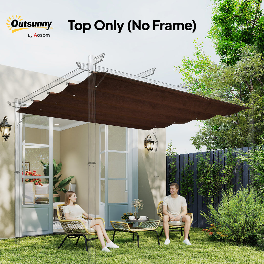 Pergola Cover Roof, 2.86 x 2.45 m Retractable Sun Shade Top for 3 x 2m