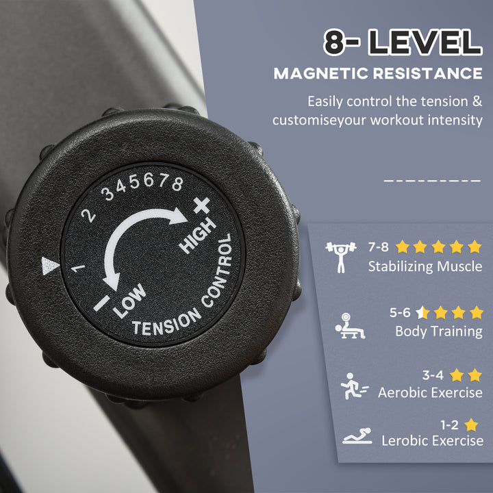 MCL Recumbent Exercise Bike Recovery Exerciser, 8-Level Magnetic Resistance Stationary Bike with Pad Holder, LCD Monitor, for Indoor Cardio Workout, Black