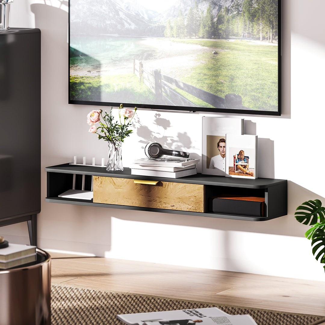 120 cm Floating TV Stand with Storage - Charcoal Grey