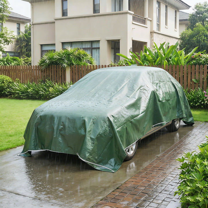 4 x 6m Waterproof Tarpaulin, 90GSM Tear-Resistant PE Tarp with Reinfor