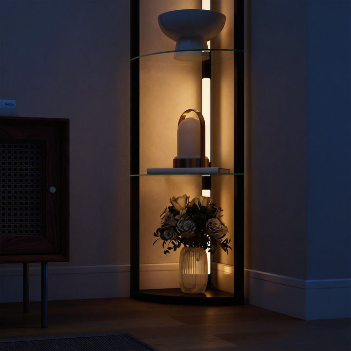LED Floor Lamp with Shelves, Dimmable Standing Lamp with Foot Switch f