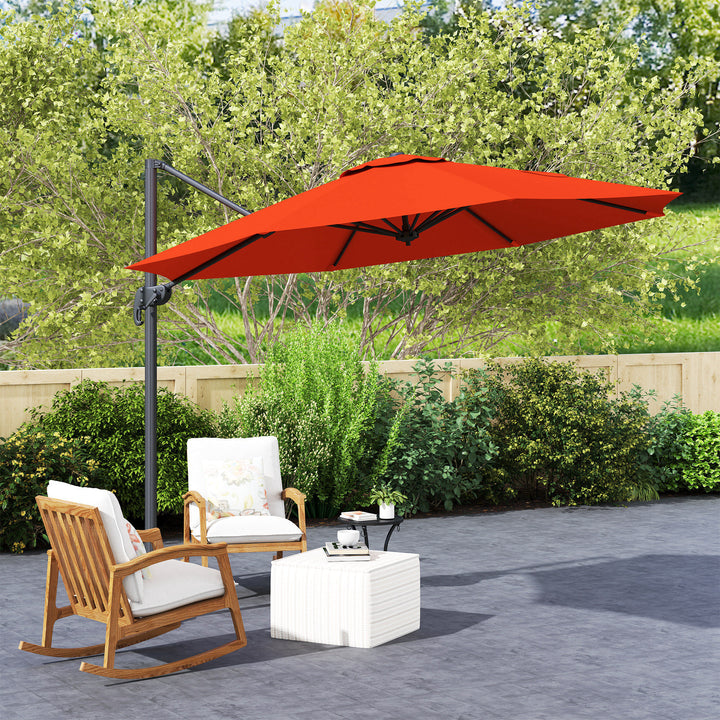 Five-Position Overhanging Parasol - Orange