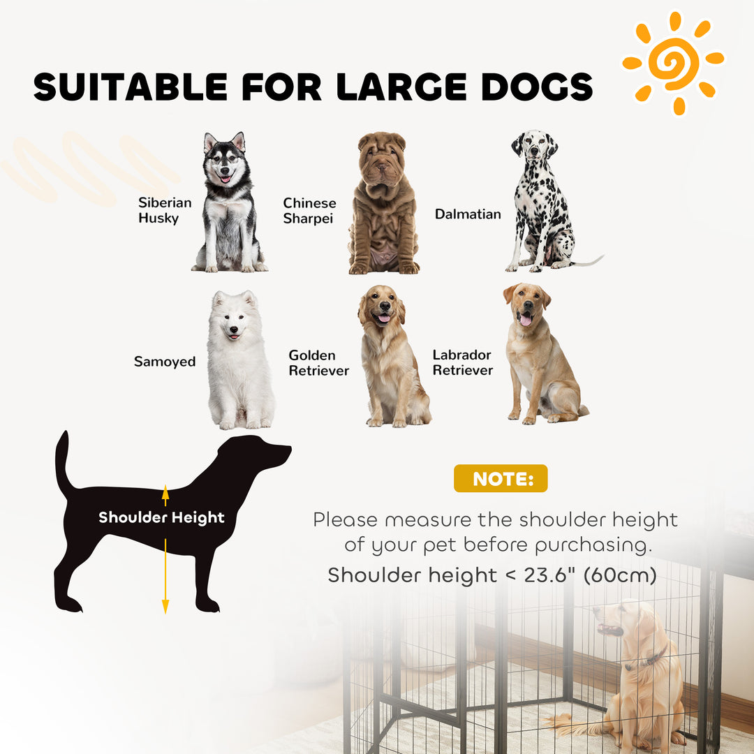 6 Panels Heavy Duty Dog Playpen with Secure Door, for Indoor Outdoor, for Garden, Camping, 100cm High