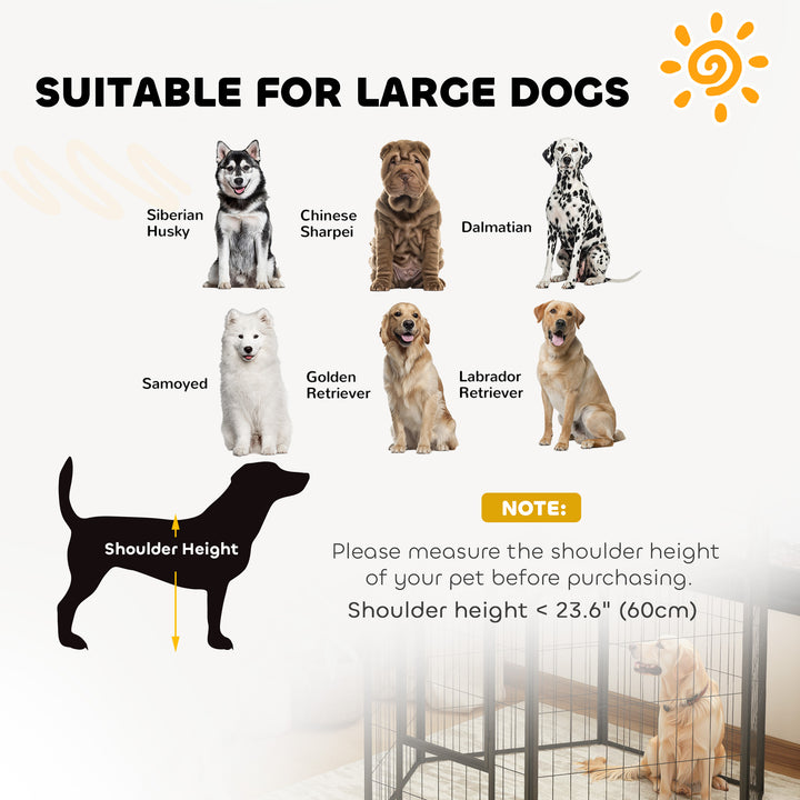 6 Panels Heavy Duty Dog Playpen with Secure Door, for Indoor Outdoor, for Garden, Camping, 100cm High