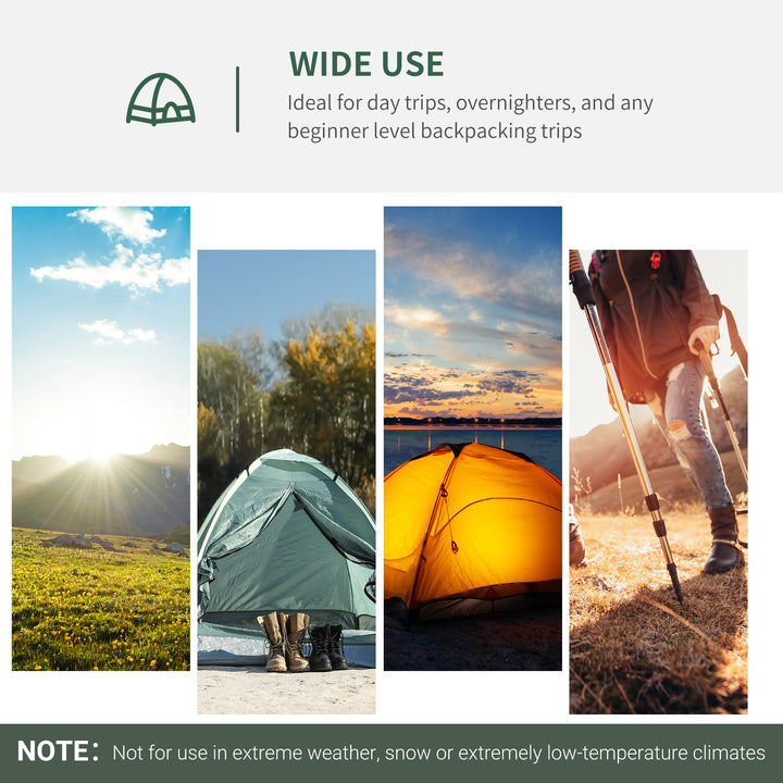 2 Person Camping Tent, Dome Tent with Zipped Doors, Storage Pocket, Portable Handy Bag, Multicoloured