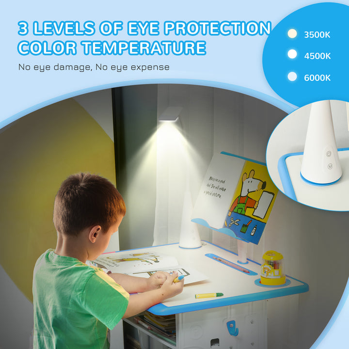 Kids Desk and Chair Set Adjustable Height Study Table Set with Drawer,
