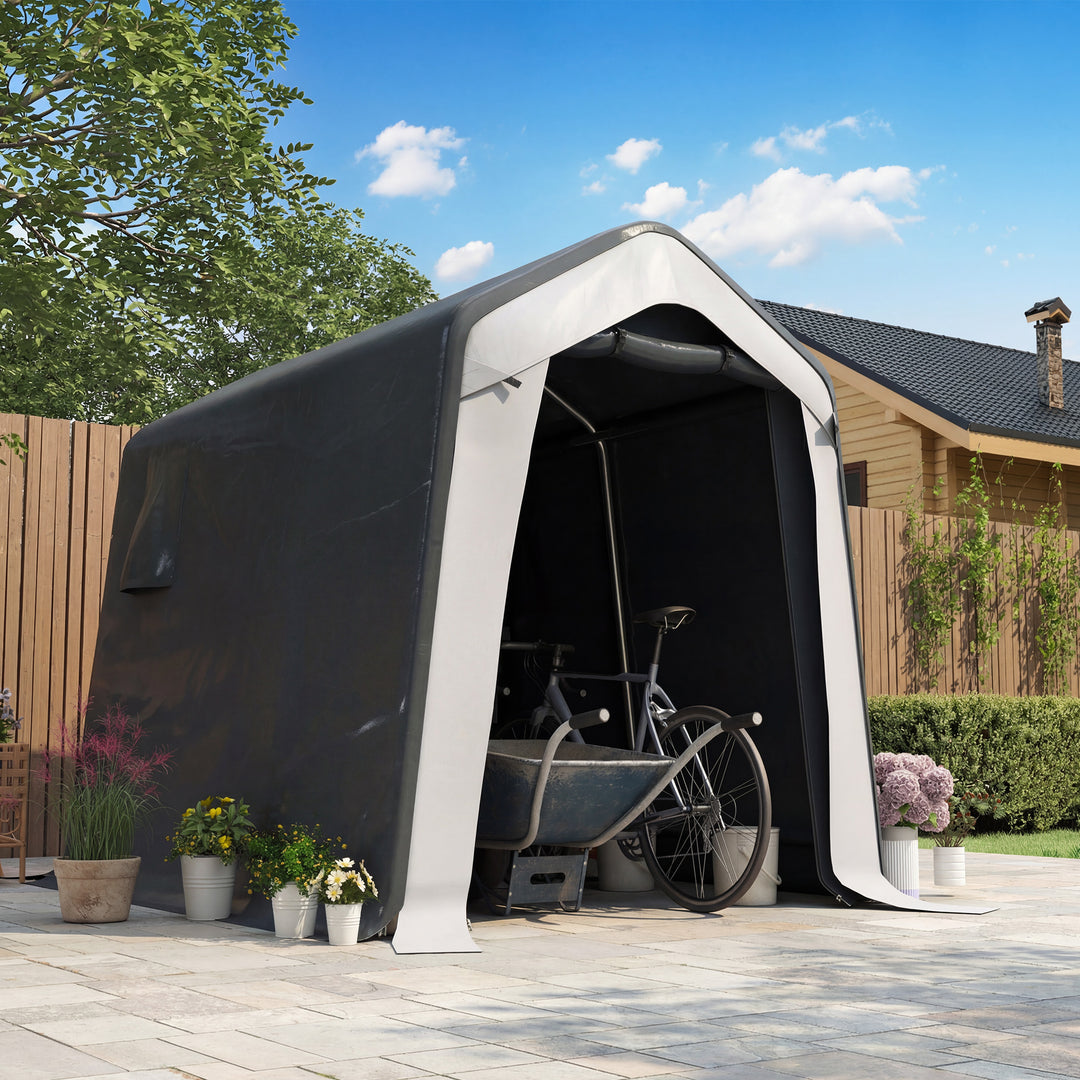 1.8 x 2.4m Garden Storage Shed Tent, Waterproof Portable Shed Shelter 