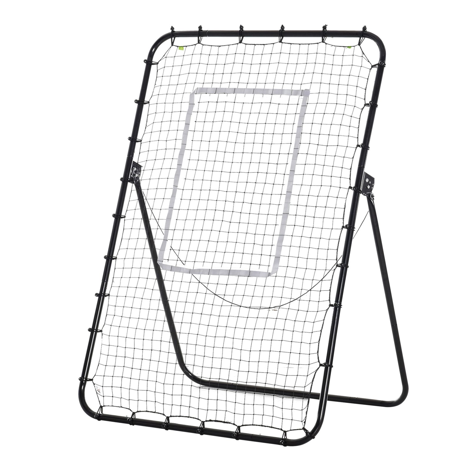 Foldable Football Rebounder Net, with Adjustable Angles - Black