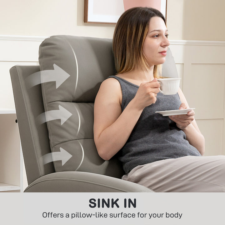 Recliner Armchair, Manual Reclining Chair with Adjustable Leg Rest and Reclining Functions, Modern Microfibre Overstuffed Lounge Seating for Living Room, Bedroom, Grey