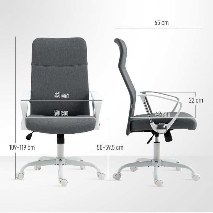 Fabric High Back Office Chair - Grey