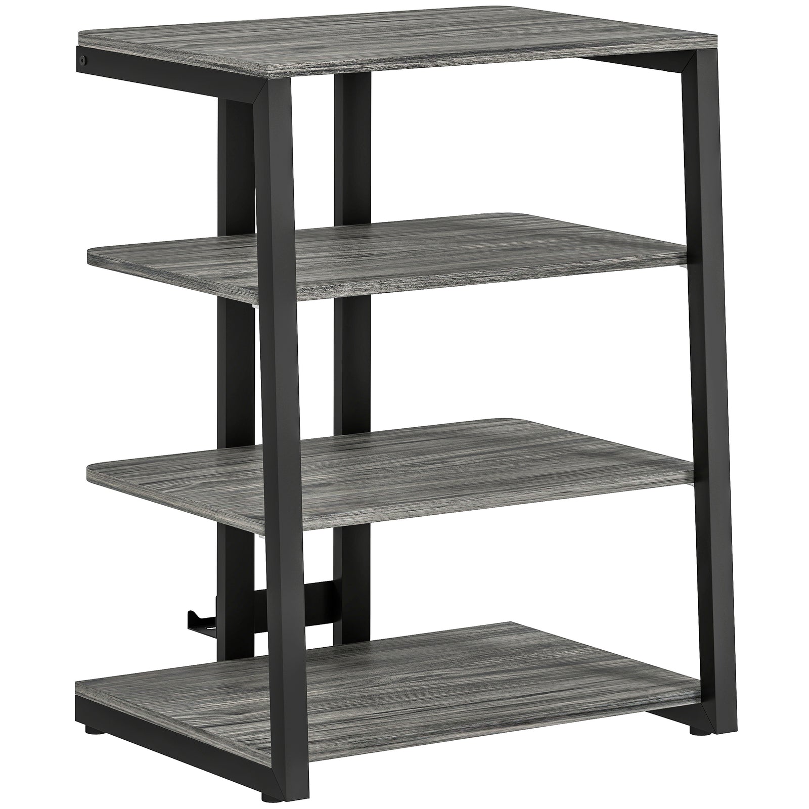 HiFi Stand, with Four Storage Shelves - Dark Grey