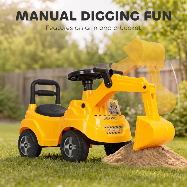 Ride On Tractor Digger, Toddler Excavator Toy Car with Adjustable - view 5