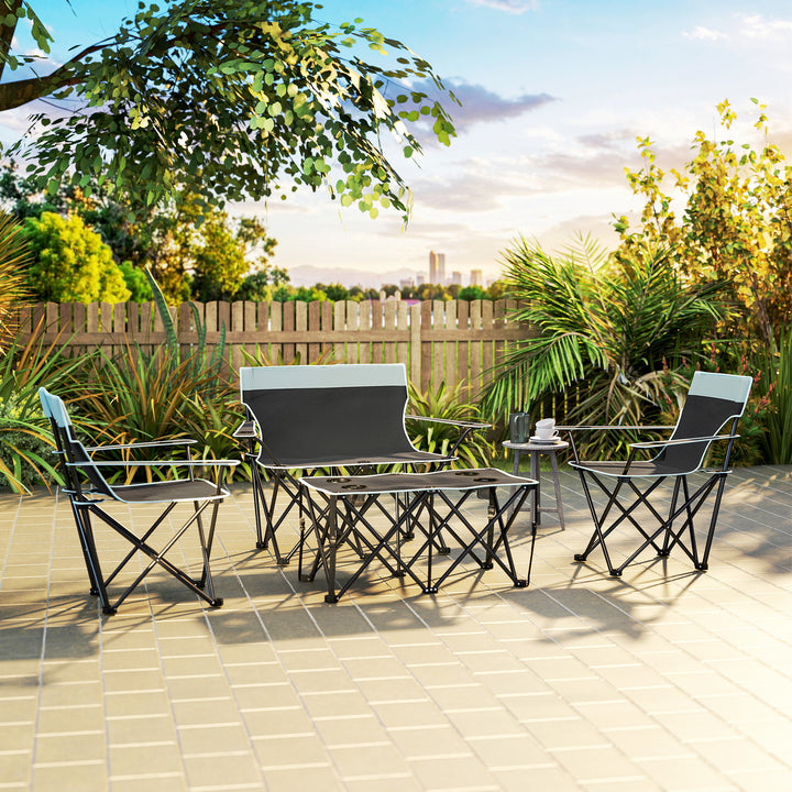 Four-Piece Portable Picnic Table Set - Grey