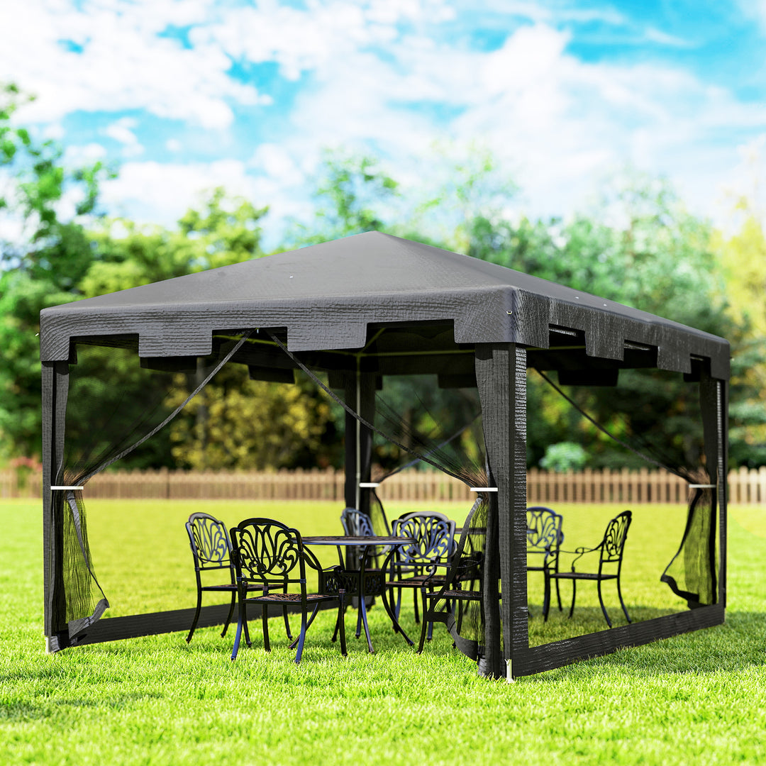 4 x 3 m Party Tent Wedding Gazebo Outdoor Waterproof PE Canopy Shade with Panel