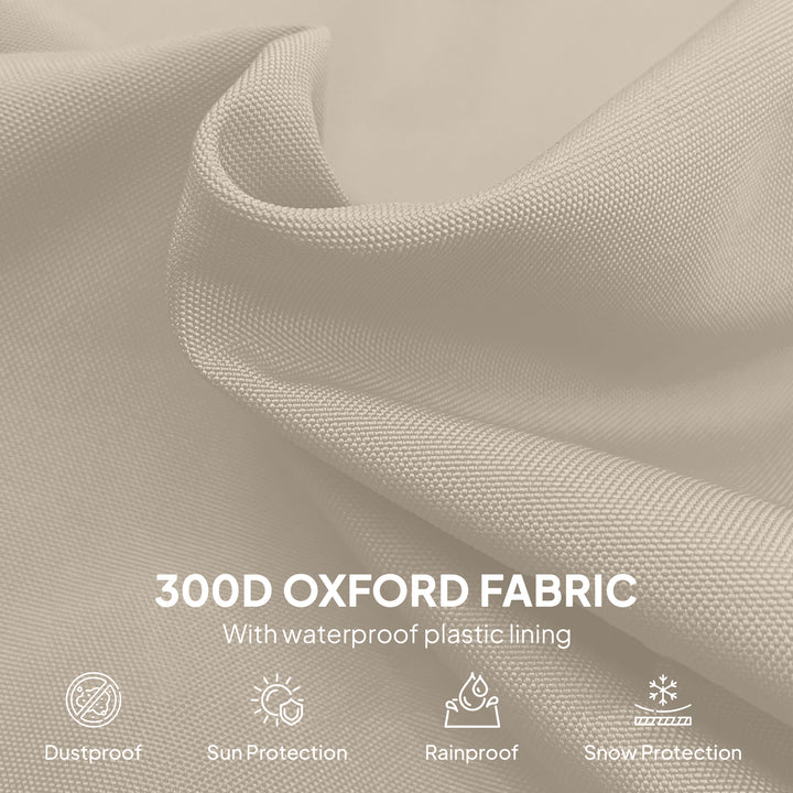 MCL Parasol Cover, 600D Oxford Cantilever Umbrella Cover Fit for 2-4m Parasol, Banana Umbrella Protector with Zipper for Outdoor Garden, Patio, White