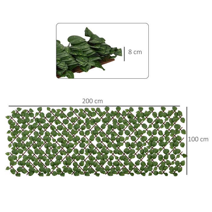 Set of 2 Expandable Artificial Trellis Hedges – Realistic Leaf Privacy