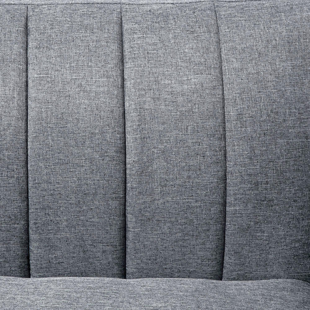 3 Seater Sofa Bed, Convertible Linen Fabric Sofa Couch, Click Clack Sofabed with Adjustable Split Backrest for Living Room, Bedroom, Guest Room, Grey
