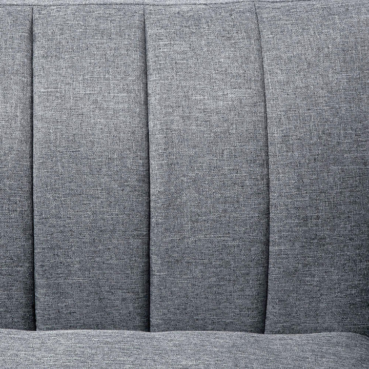 3 Seater Sofa Bed, Convertible Linen Fabric Sofa Couch, Click Clack Sofabed with Adjustable Split Backrest for Living Room, Bedroom, Guest Room, Grey