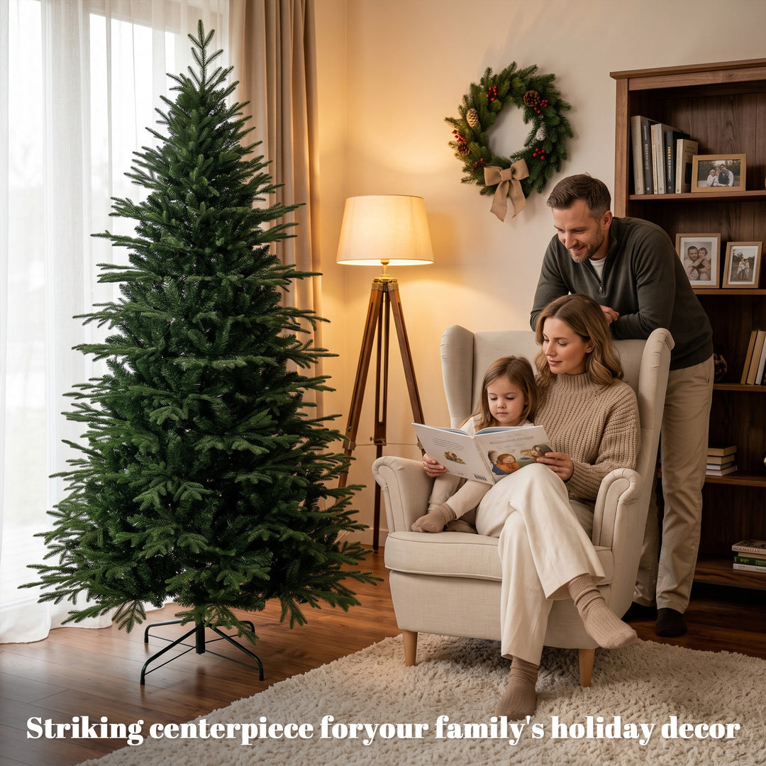 7ft Artificial Christmas Tree with 2080 Realistic Tips, Hinged Xmas - view 4