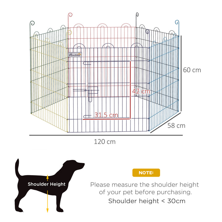 PawHut Pet Playpen: Six-Panel Crate with Door, Versatile for Indoor & Outdoor Use, Easy Assembly | Aosom UK