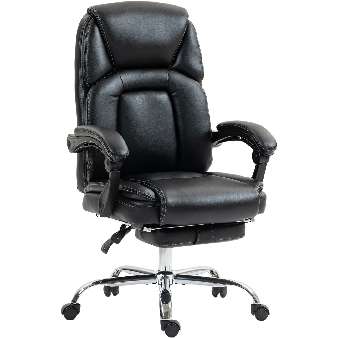 MCL Faux Leather Reclining Office Chair, with Footrest - Black