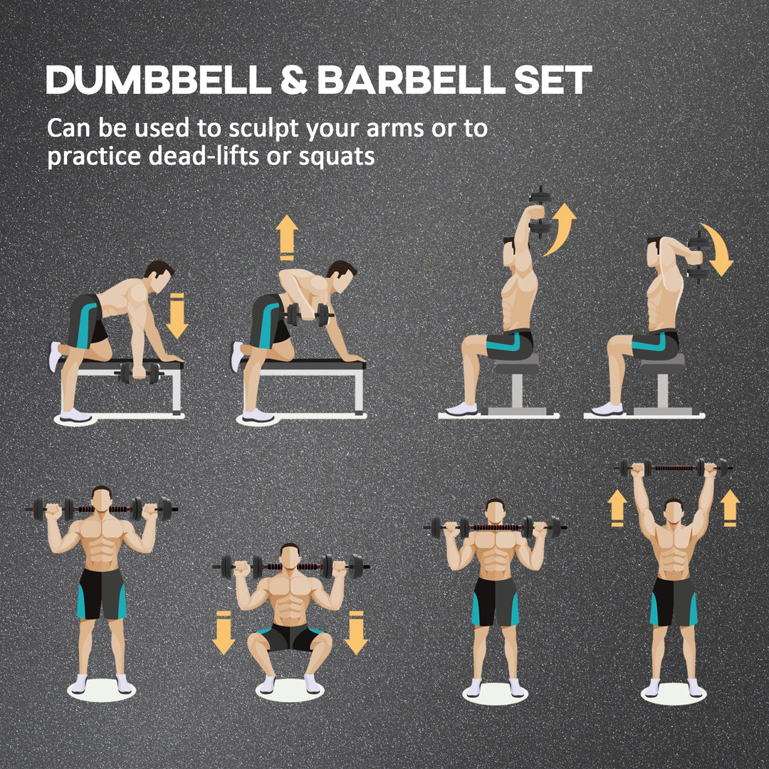 15kg 2 in 1 Adjustable Dumbbells Weight Set, Dumbbell Hand Weight Barb