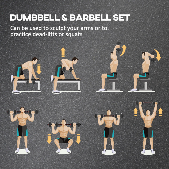 15kg 2 in 1 Adjustable Dumbbells Weight Set, Dumbbell Hand Weight Barb