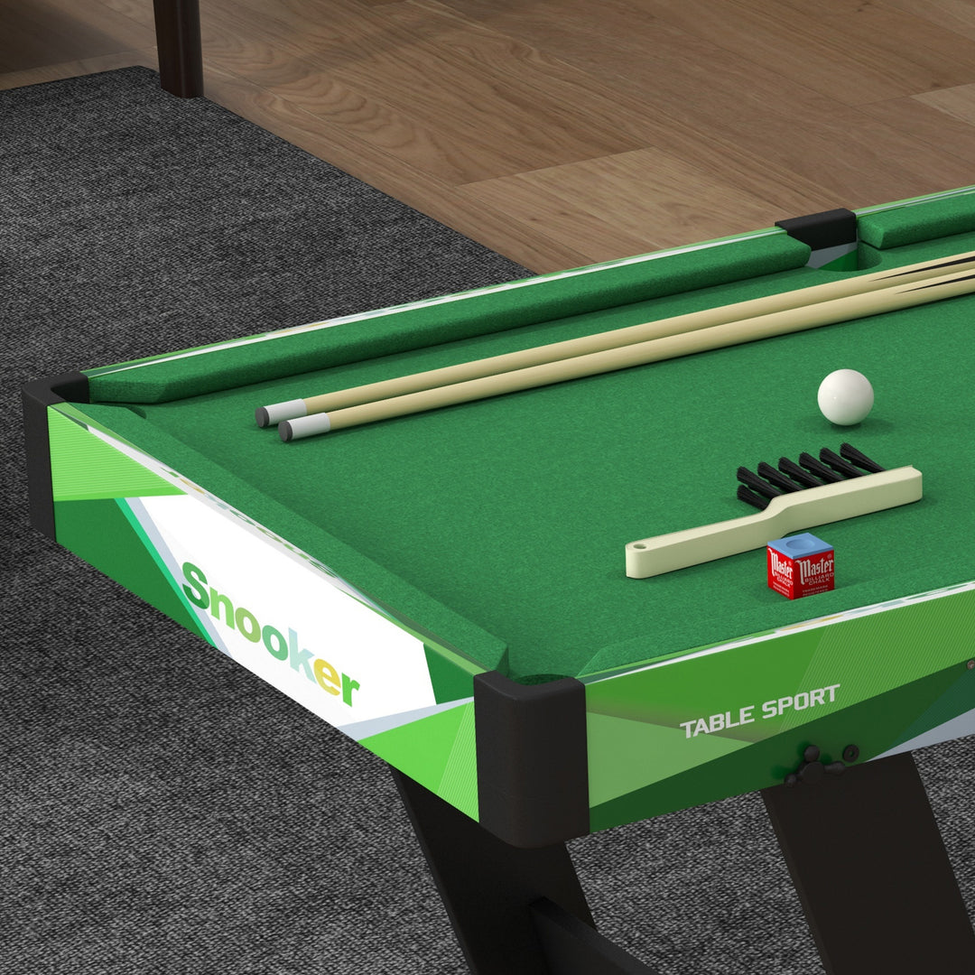 SPORTNOW 104cm Folding Mini Pool Table Set with 2 Cues, 16 Balls, Chalk, Triangle, Brush, Green